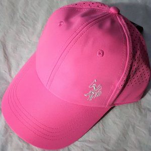 U.S. Polo Assn. Women's Pink Adjustable Cap with Embroidered White Logo